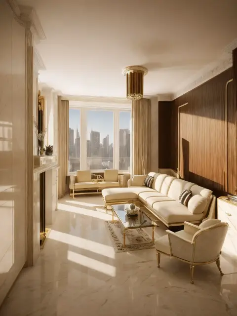 The living room, art deco
