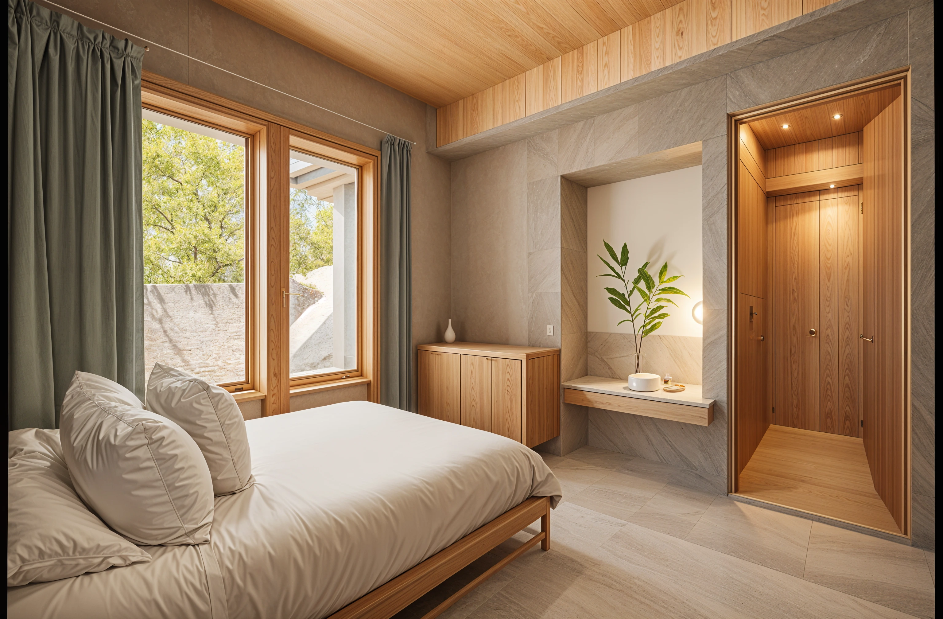 The same bedroom redesigned in a zen style
