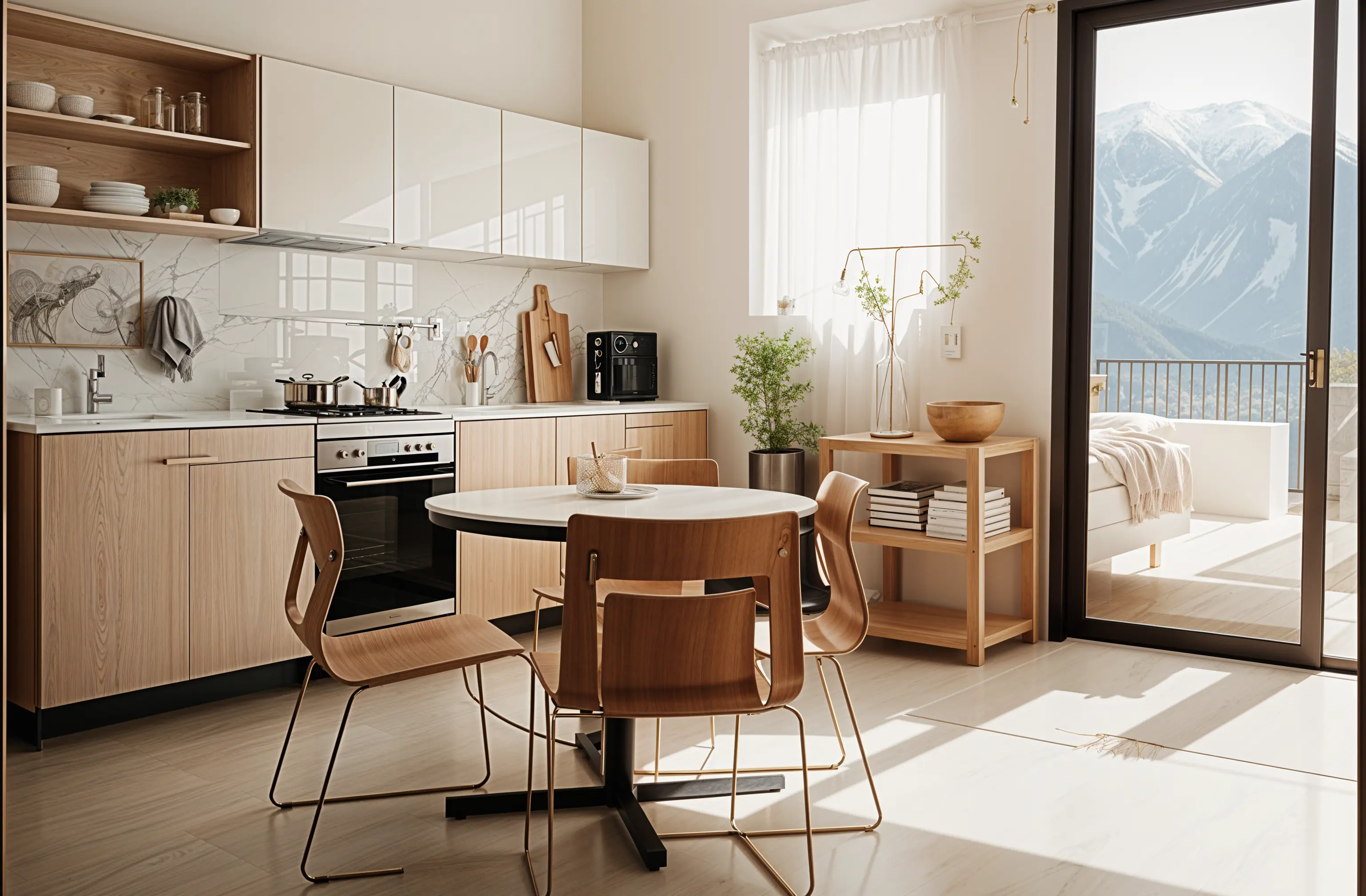 The same kitchen redesigned in a minimalist style