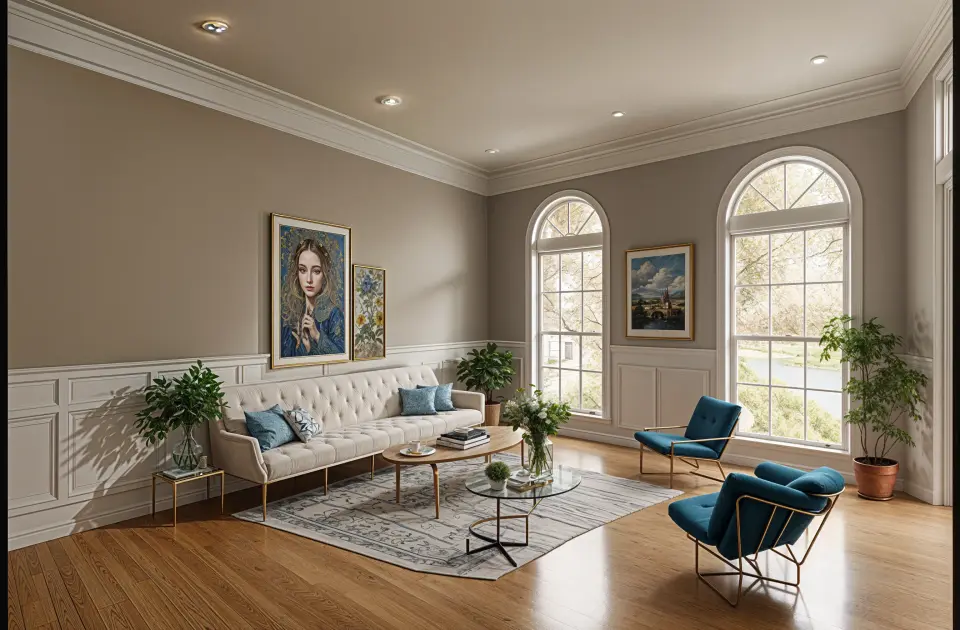Living room after, contemporary